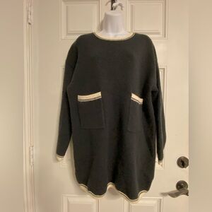 T13- MUSHROOM LIMITED Deep Navy Knit Tunic Mini Sweater Dress